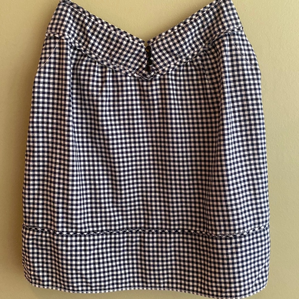J Crew Gingham Strappy Crop Tank Top